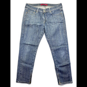 Levi's Jeans Size 32x26 Vintage Skinny 582‎ Blue Dark Wash Mid Rise Ankle Zip